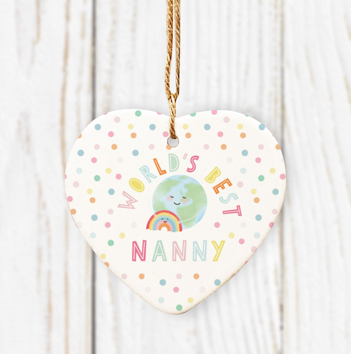 World's Best Teacher, Teaching Assistant, Nursery Teacher, Childminder, Nanny Ceramic Heart Decoration. Personalised Thank you teacher gift.