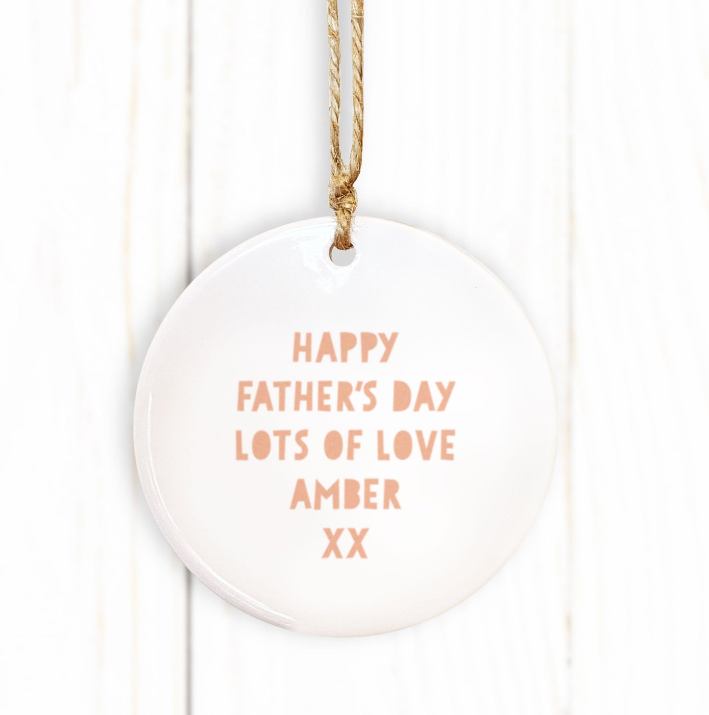 Daddy Bear Hanging Heart. Cute Bear Decoration. New Baby Decoration. Welcome to the world. 1st Birthday Gift. Ceramic ornament