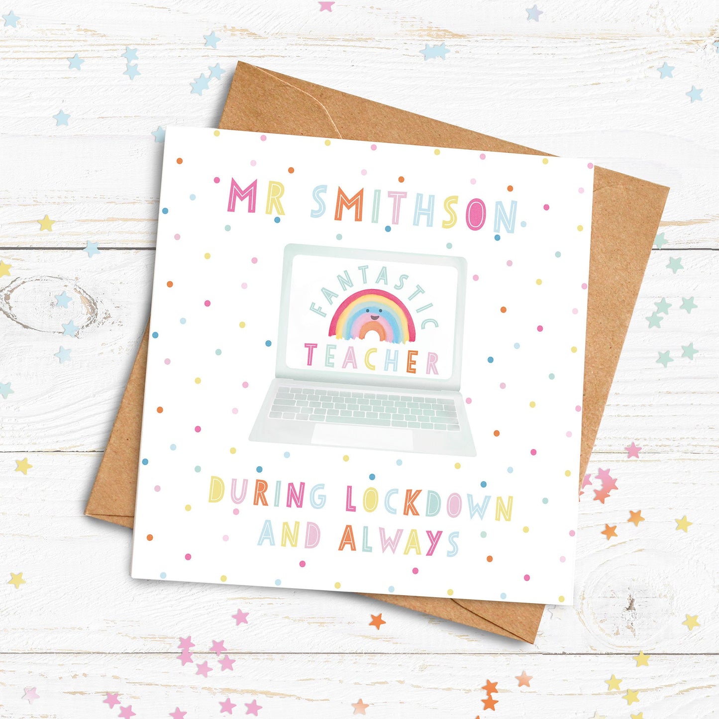 Fantastic Lockdown Teacher Personalised Card. Thank you Teacher Card. Personalised Teacher Card. Send Direct Option.