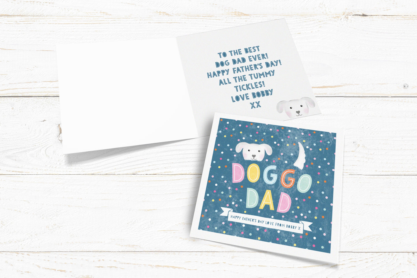 Doggo Dad Card. Cute Dog Card. Dog Father's Day Cards. Fur Baby Card. Send Direct Option.