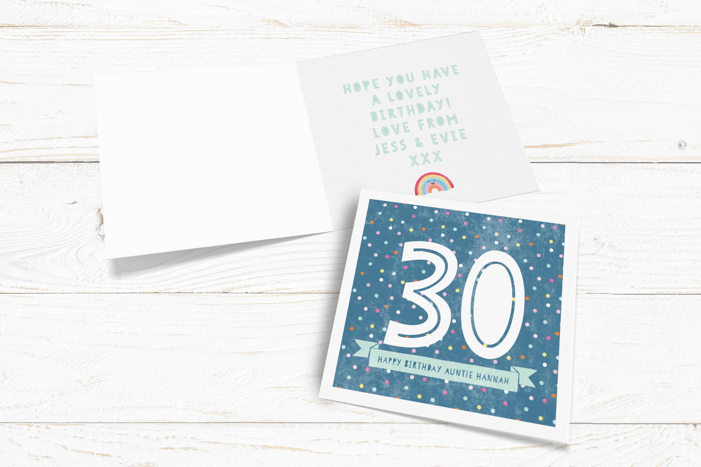 Big Numbers Blue Birthday Card.16, 18, 21, 30, 40, 50, 60, 70, 80, 90 Birthday Card. Age Card.Personalised Birthday Card.Send Direct Option