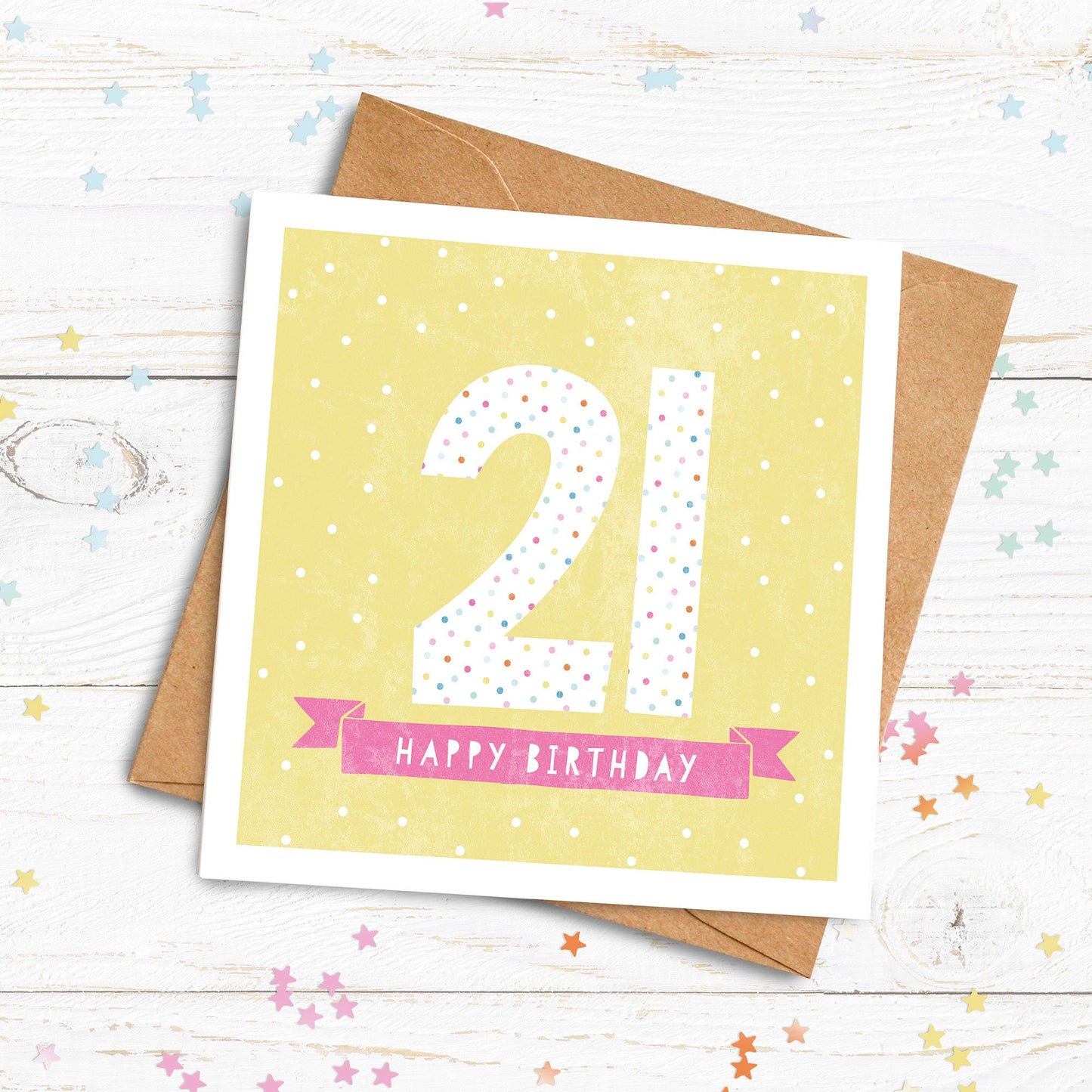 Big Numbers Yellow Birthday Card.16, 18, 21, 30, 40, 50, 60, 70, 80,90 Birthday Card. Age Card.Personalised Birthday Card.Send Direct Option