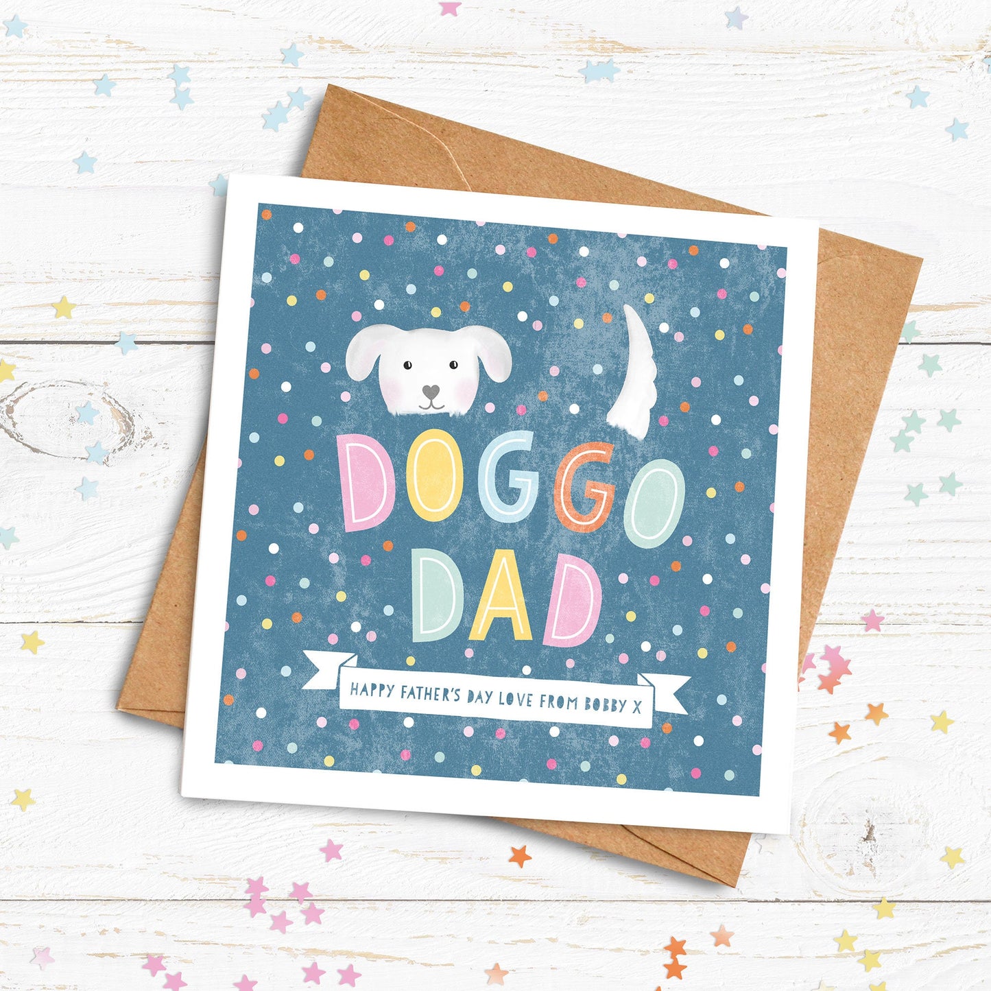 Doggo Dad Card. Cute Dog Card. Dog Father's Day Cards. Fur Baby Card. Send Direct Option.