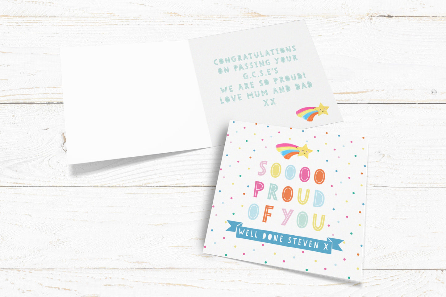 Soooo Proud Of You Personalised Card. Congratulations Card. Passing Exams Card. Well Done. Graduation card. New Job Card. Send Direct Option