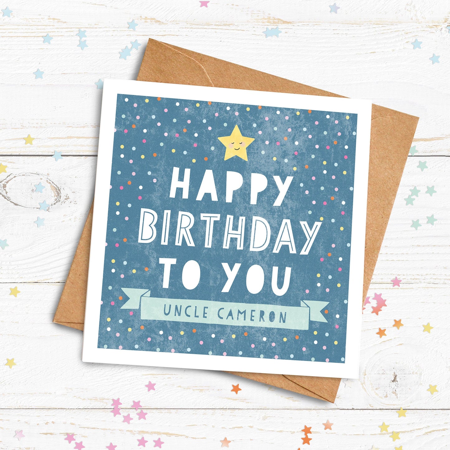 Happy Birthday To You Personalised Card - Blue. Birthday Card. Celebration Card. Send Direct Option