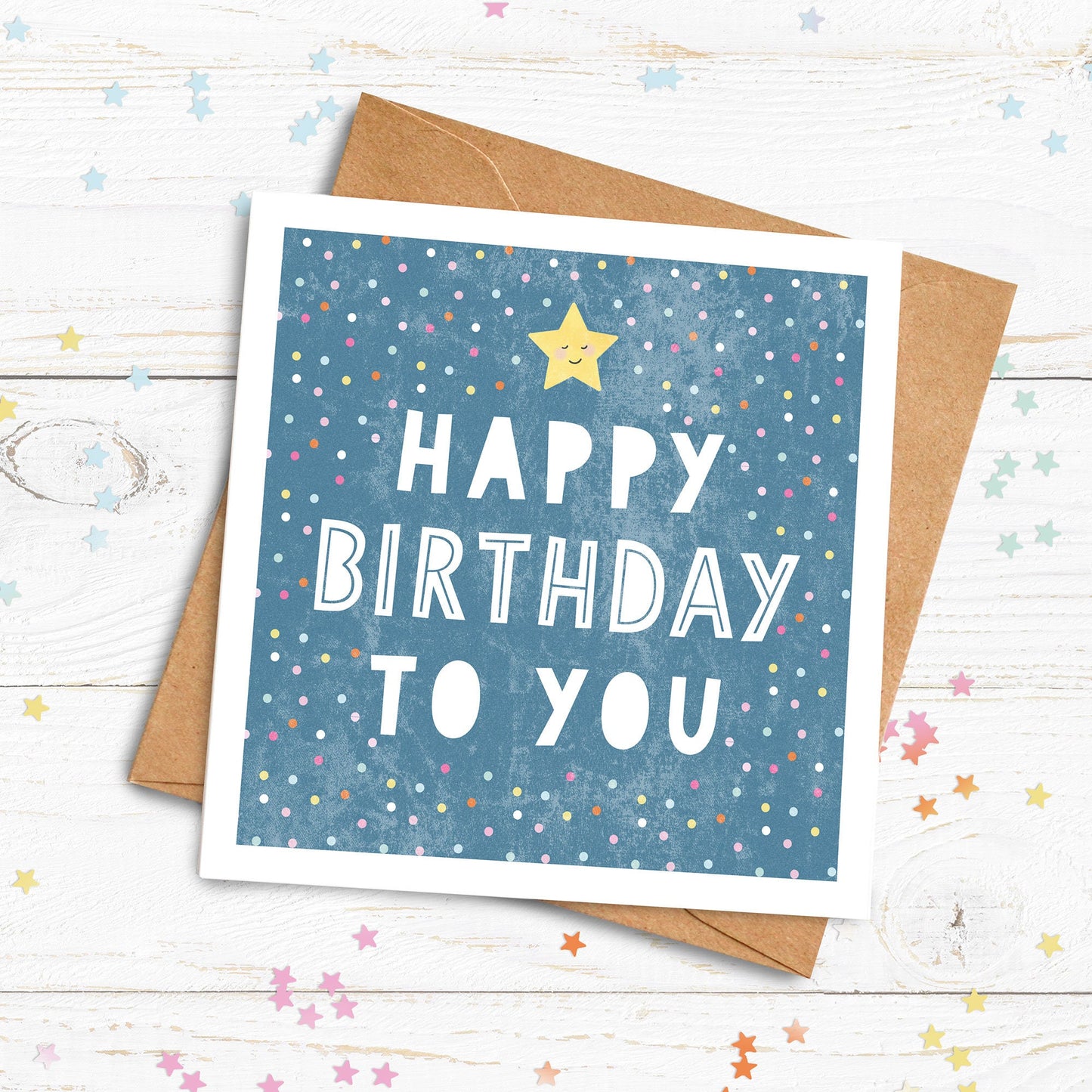 Happy Birthday To You Personalised Card - Blue. Birthday Card. Celebration Card. Send Direct Option