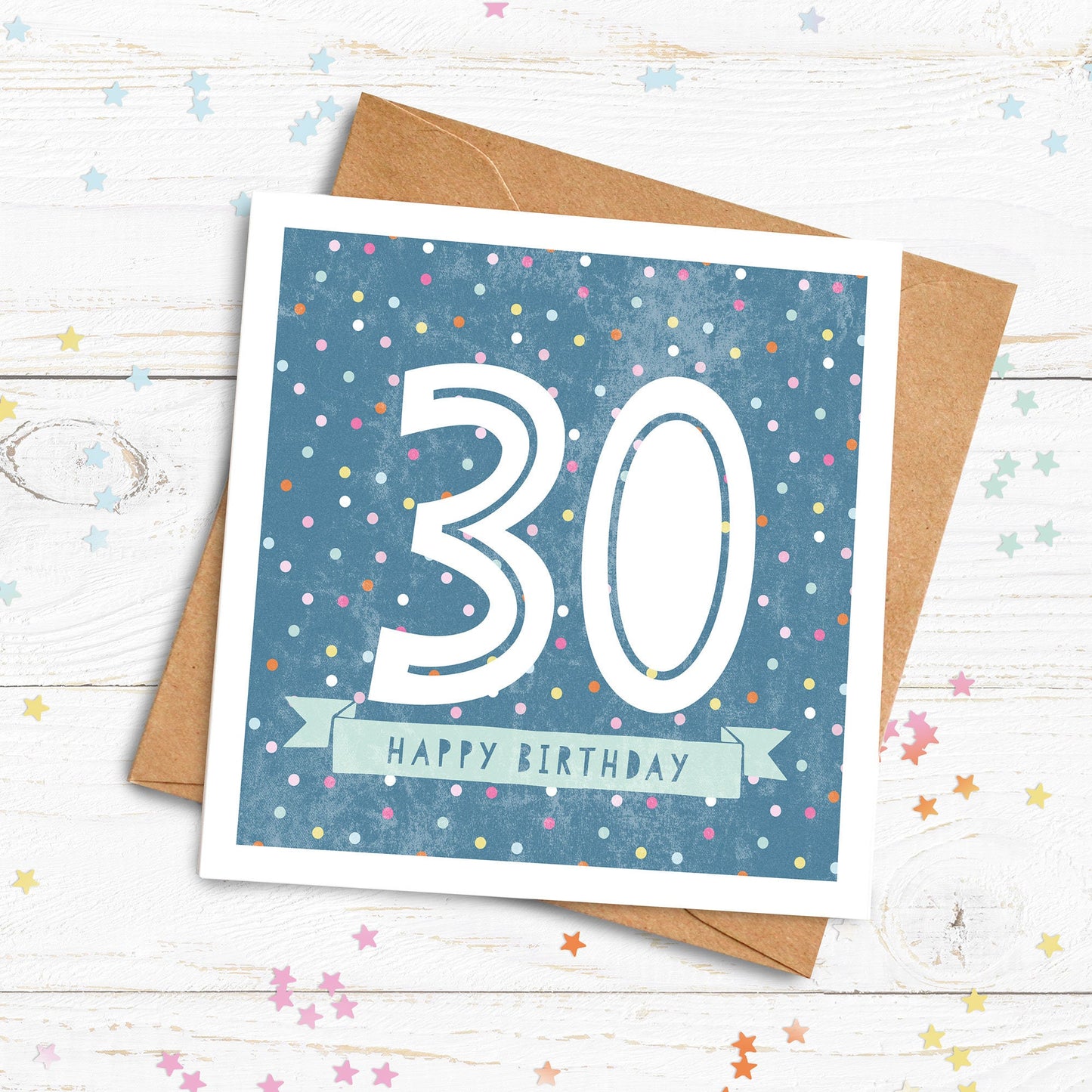 Big Numbers Blue Birthday Card.16, 18, 21, 30, 40, 50, 60, 70, 80, 90 Birthday Card. Age Card.Personalised Birthday Card.Send Direct Option