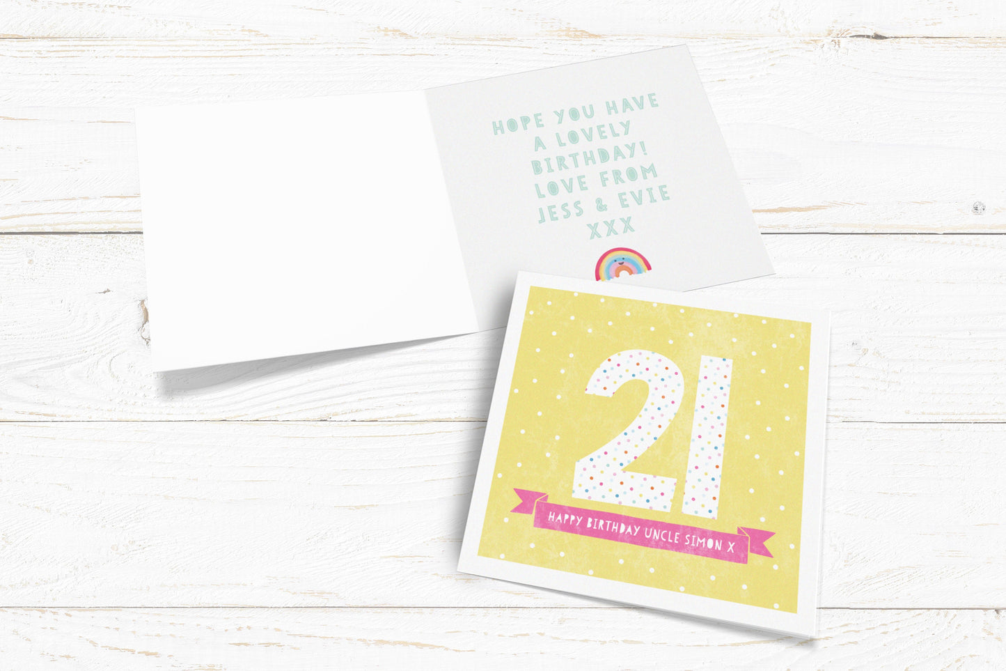 Big Numbers Yellow Birthday Card.16, 18, 21, 30, 40, 50, 60, 70, 80,90 Birthday Card. Age Card.Personalised Birthday Card.Send Direct Option