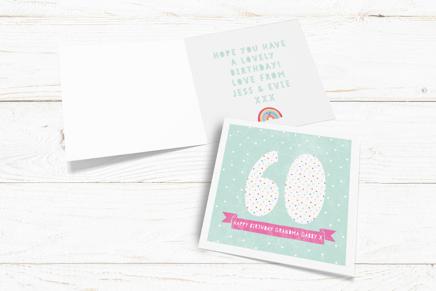 Big Numbers Teal Birthday Card.16, 18, 21, 30, 40, 50, 60, 70, 80,90 Birthday Card. Age Card.Personalised Birthday Card.Send Direct Option