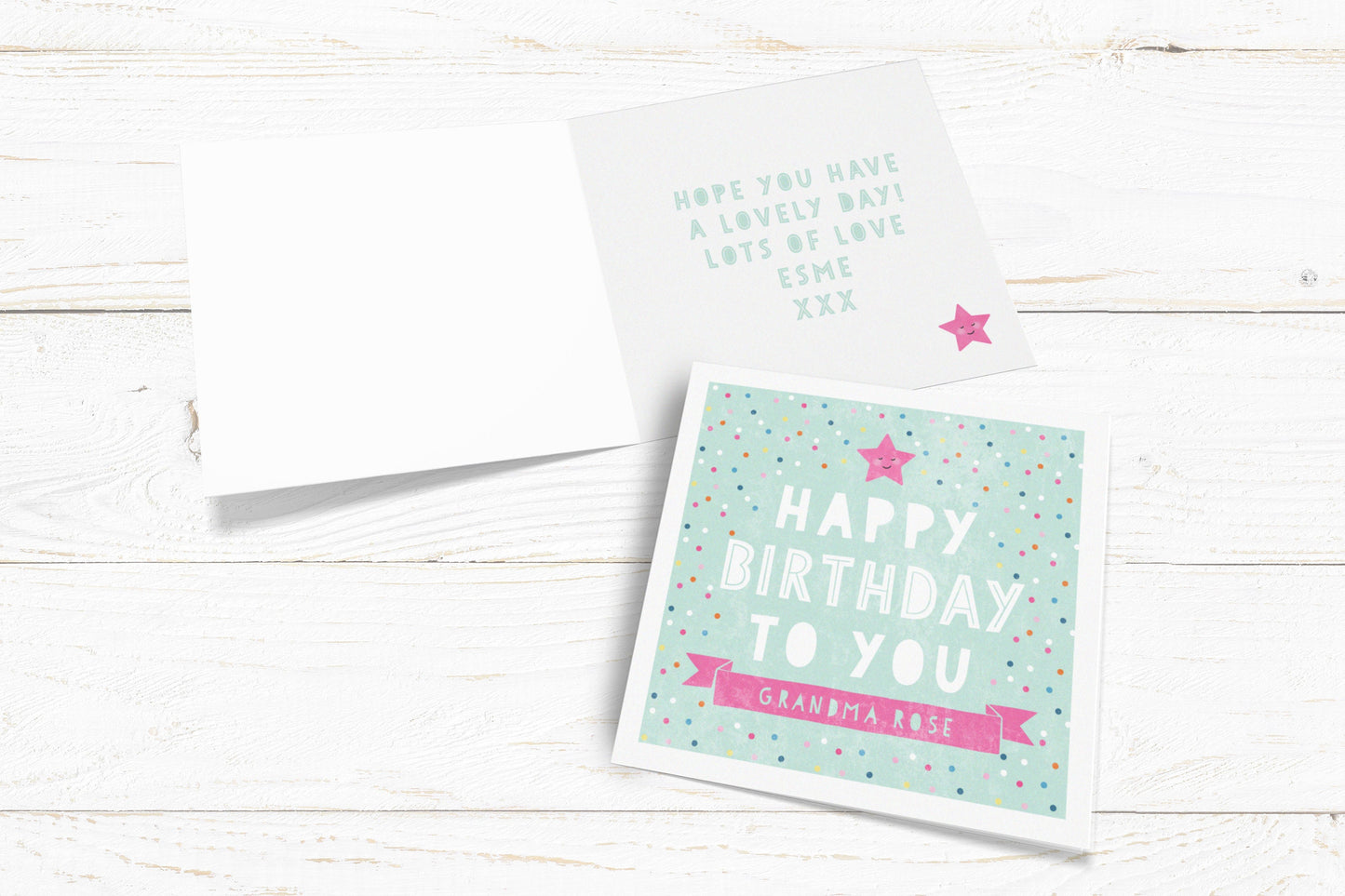 Happy Birthday To You Personalised Card - Teal. Birthday Card. Celebration Card. Send Direct Option