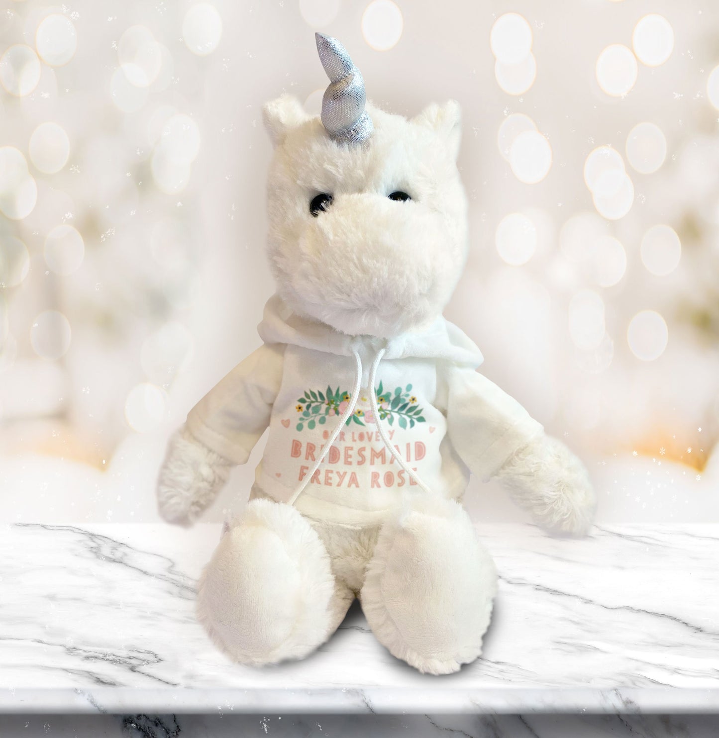 Personalised Wedding Guest Gift Unicorn. Bridesmaid, Flower Girl, Ring Bearer, Maid of honour, Mother of the Bride/Groom cute wedding gift.