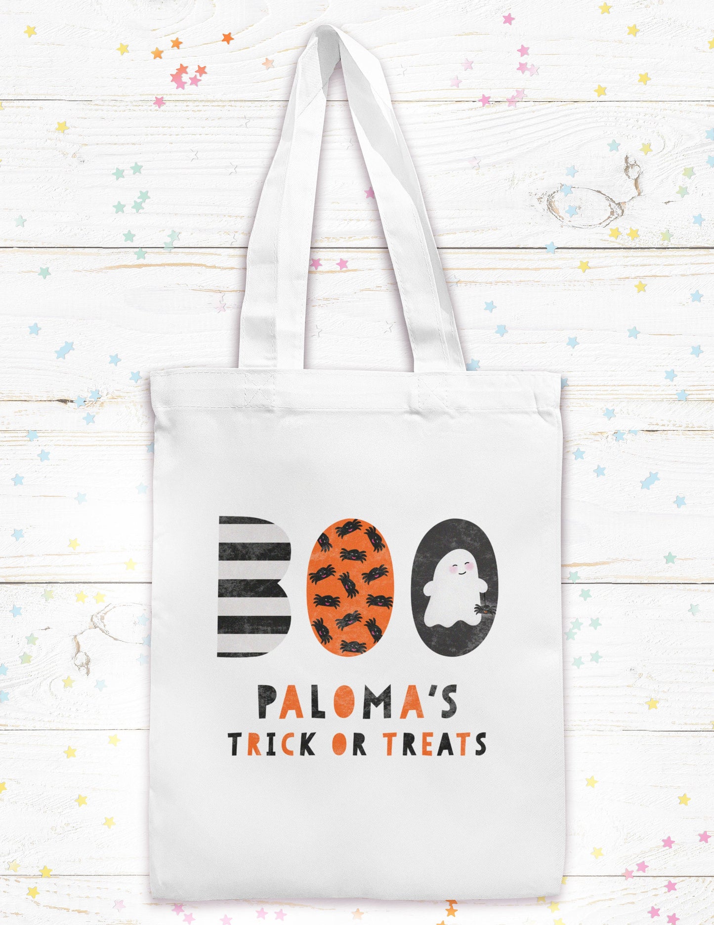 BOO Personalised Trick or Treat Bag. Personalised Halloween bag. Cute halloween. Personalised Halloween.