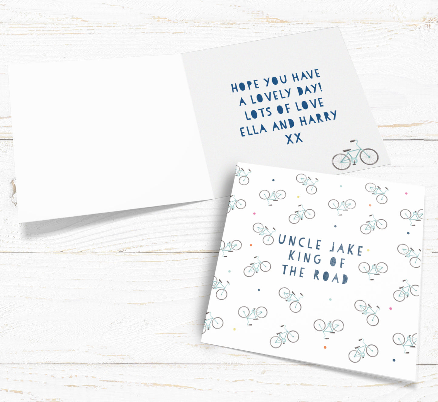 King of the Road Bike Personalised Card. Personalised Father's Day Card. Birthday Card. Send Direct Option.