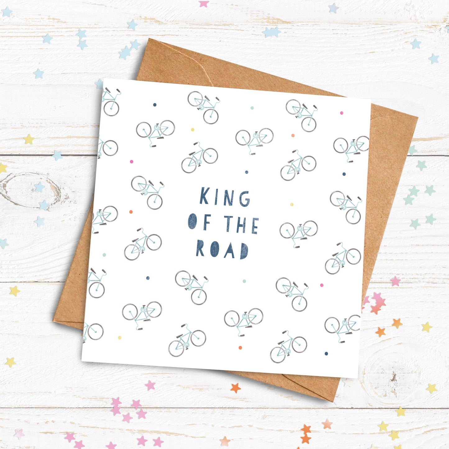King of the Road Bike Personalised Card. Personalised Father's Day Card. Birthday Card. Send Direct Option.