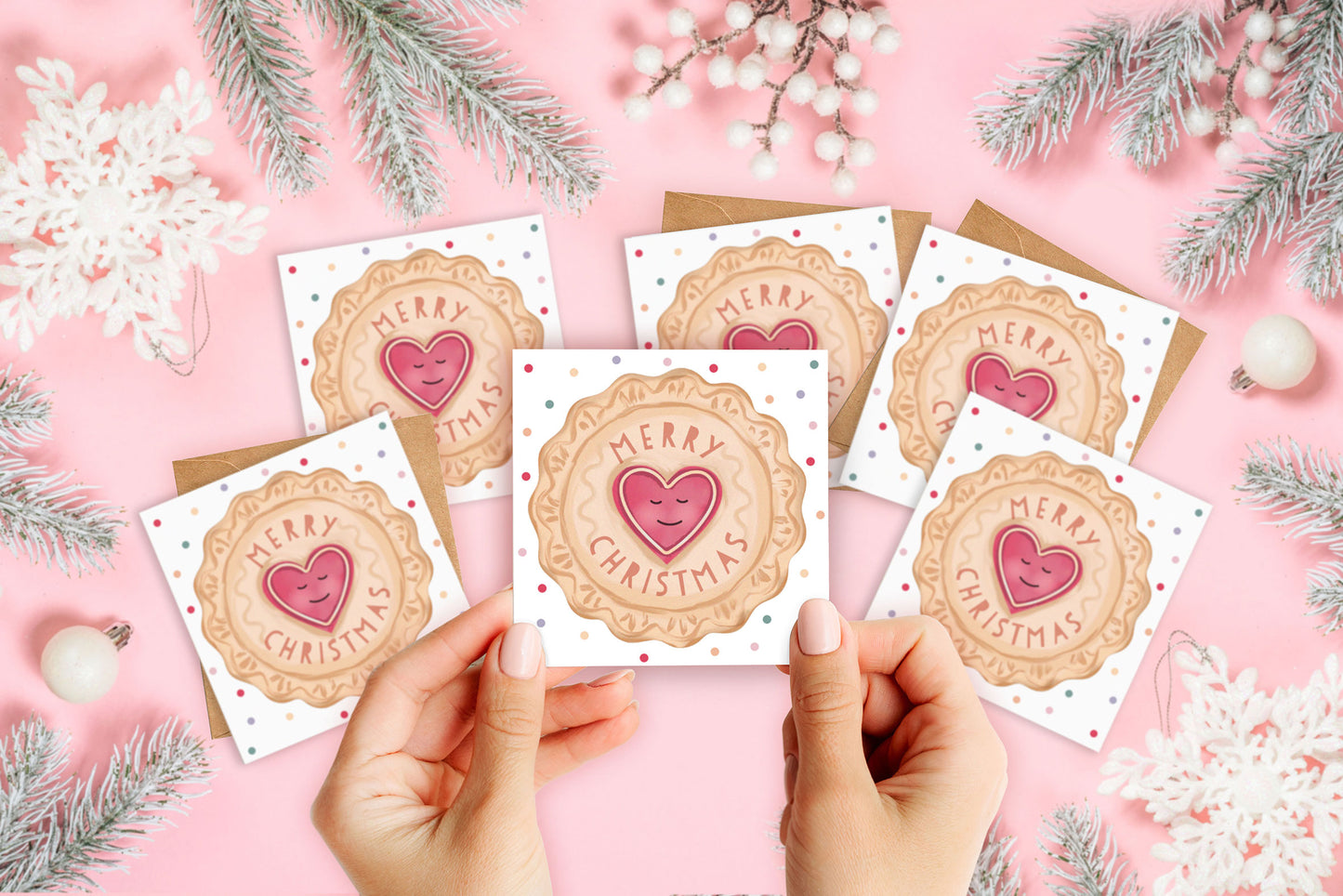 Christmas Biscuit Mini Christmas Card Pack. Pack of Christmas Cards. Cute Christmas. Pack of Cards and Envelopes.