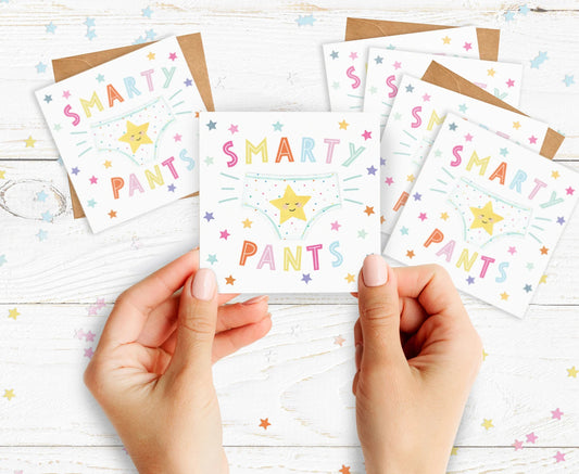 Mini Pack of Happiness - Cute Smarty Pants Cards. Congratulations. Passed Exams. Graduation Cards. Pack of 6 Cards.