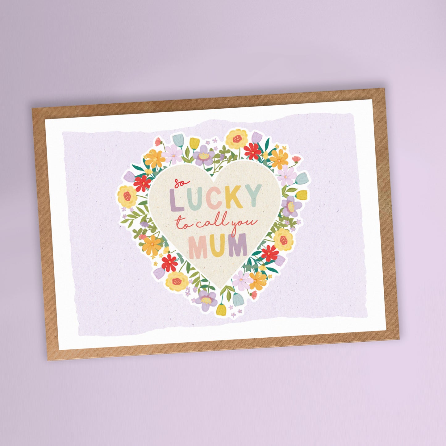 So Lucky To Call You Mum Card. Floral Card. Personalised Mother's Day Card. Mum, Mummy, Grandma Card. Send Direct Option available.