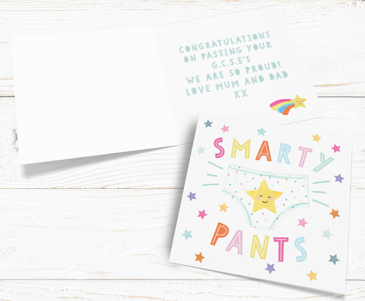 Smarty Pants Personalised Card . Congratulations Card. Passing Exams Card. Well Done. Graduation card. Send Direct Option