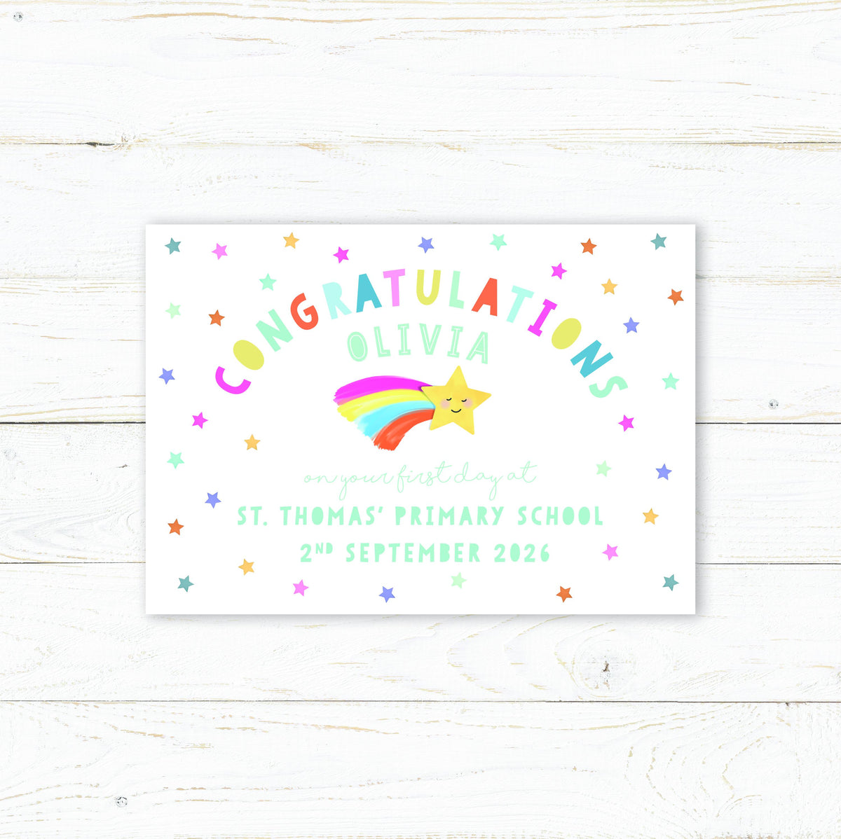 Personalised First Day of School Certificate. Congratulations on your first day at School, Nursery, Play Group. Cute Gift for Children.