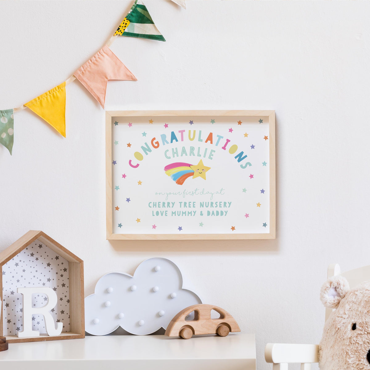 Personalised First Day of School Certificate. Congratulations on your first day at School, Nursery, Play Group. Cute Gift for Children.