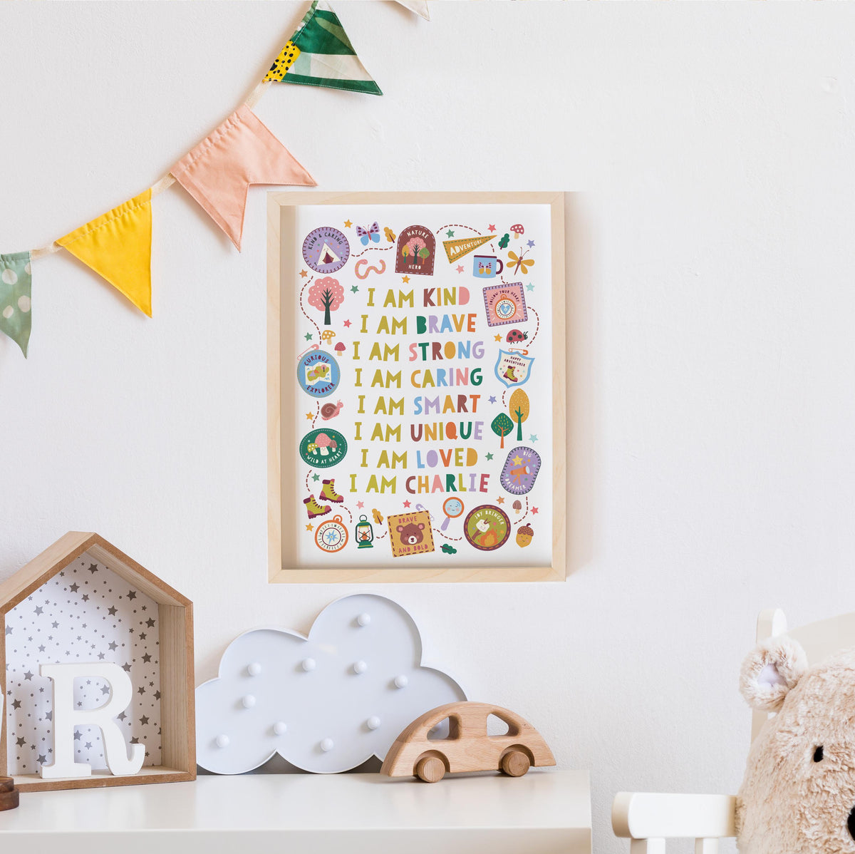 Personalised Little Adventurer Affirmations Print – Nursery Baby Gift (A4)