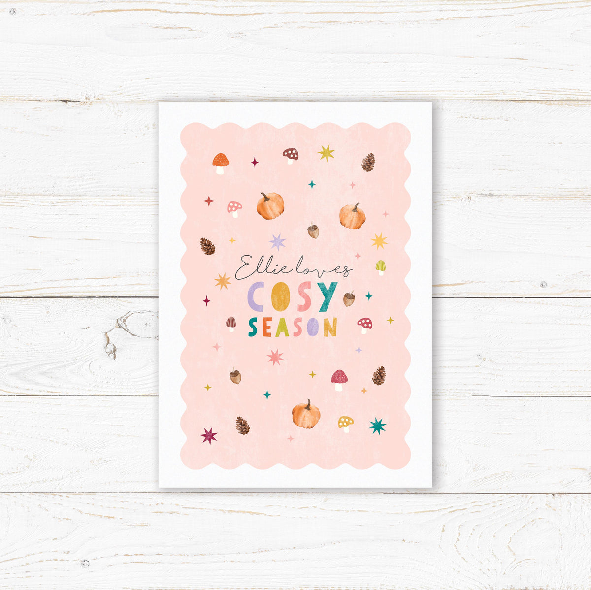 Loves Cosy Season/ Let's Get Cosy Autumnal Print. Cute Autumnal Wall Art.