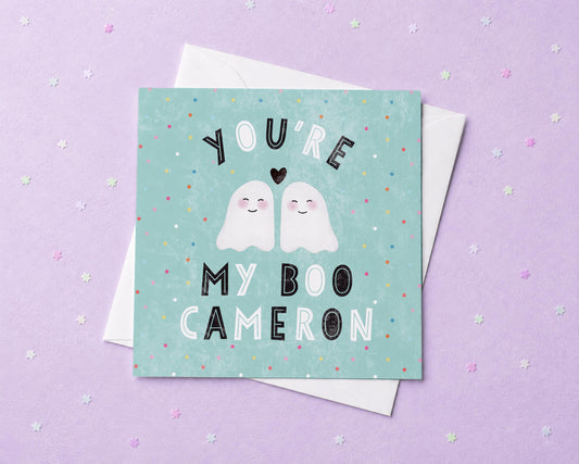 You're My Boo Card. Personalised Halloween Card. Valentine's Card. Cute Ghost Card. Halloween Party Invite. Send Direct Option.