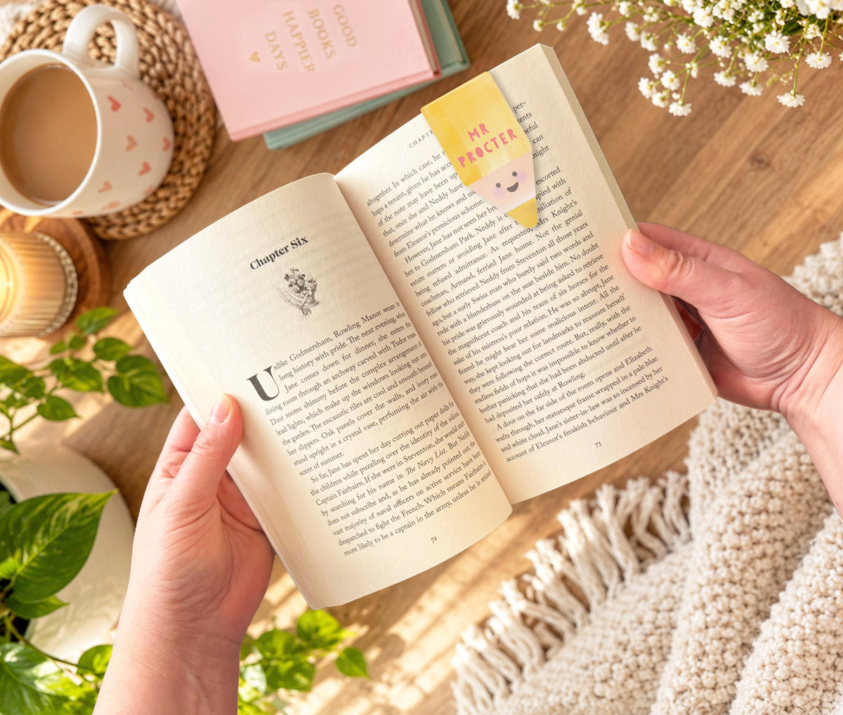 Personalised Happy Pencil Magnetic Bookmark | Cute Pencil Bookmark | Book Lover Gift | Personalised Reading Gift | Cute Bookmark