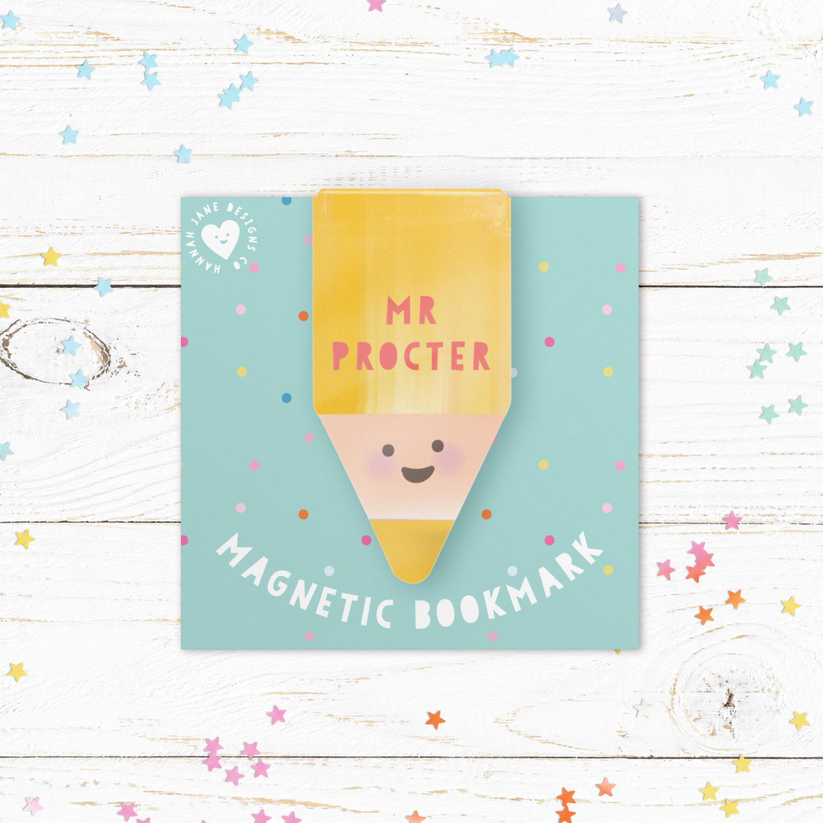 Personalised Happy Pencil Magnetic Bookmark | Cute Pencil Bookmark | Book Lover Gift | Personalised Reading Gift | Cute Bookmark