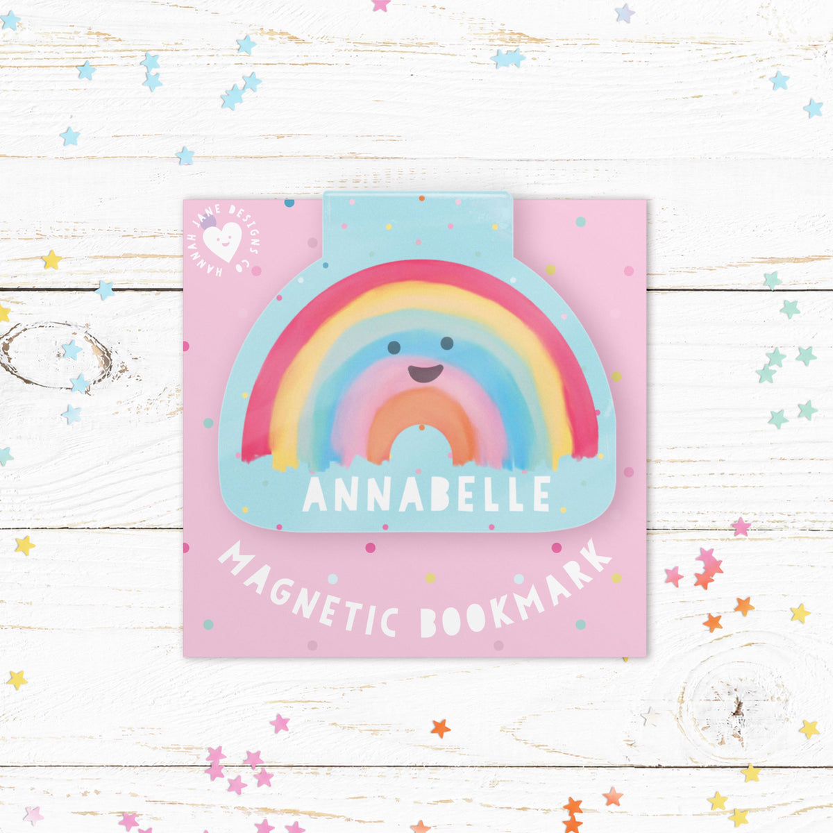 Personalised Rainbow Magnetic Bookmark | Cute Rainbow Bookmark | Book Lover Gift | Personalised Reading Gift | Cute Bookmark