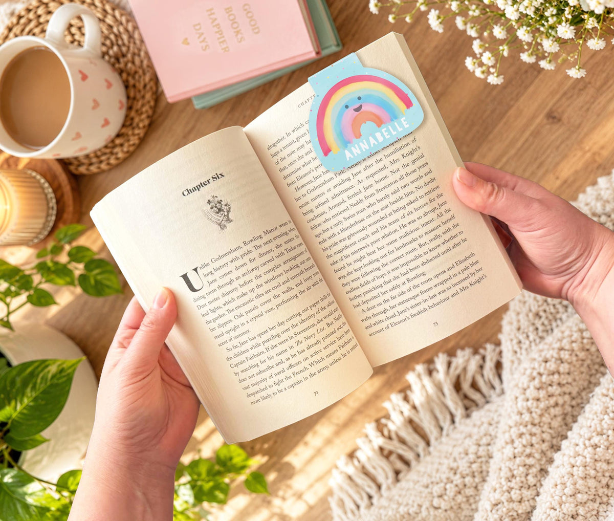 Personalised Rainbow Magnetic Bookmark | Cute Rainbow Bookmark | Book Lover Gift | Personalised Reading Gift | Cute Bookmark