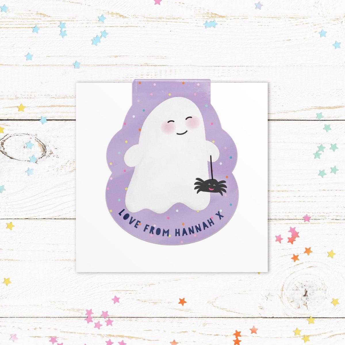 Personalised Cute Ghost Magnetic Bookmark | Cute Ghost Bookmark | Book Lover Gift | Personalised Reading Gift | Cute Bookmark