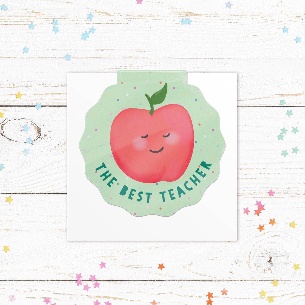 Personalised Happy Apple  Book Club Magnetic Bookmark | Cute Apple Bookmark | Book Lover Gift | Personalised Reading Gift | Cute Bookmark