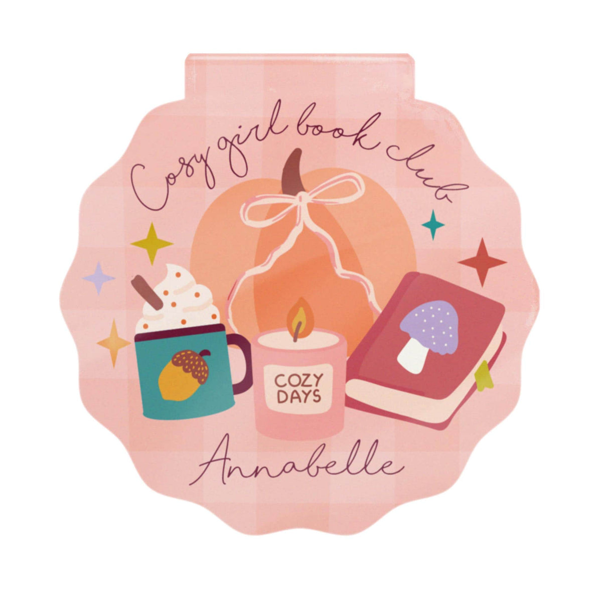 Personalised Cosy Girl Book Club Magnetic Bookmark | Cute Book Club Bookmark | Book Lover Gift | Personalised Reading Gift | Cute Bookmark