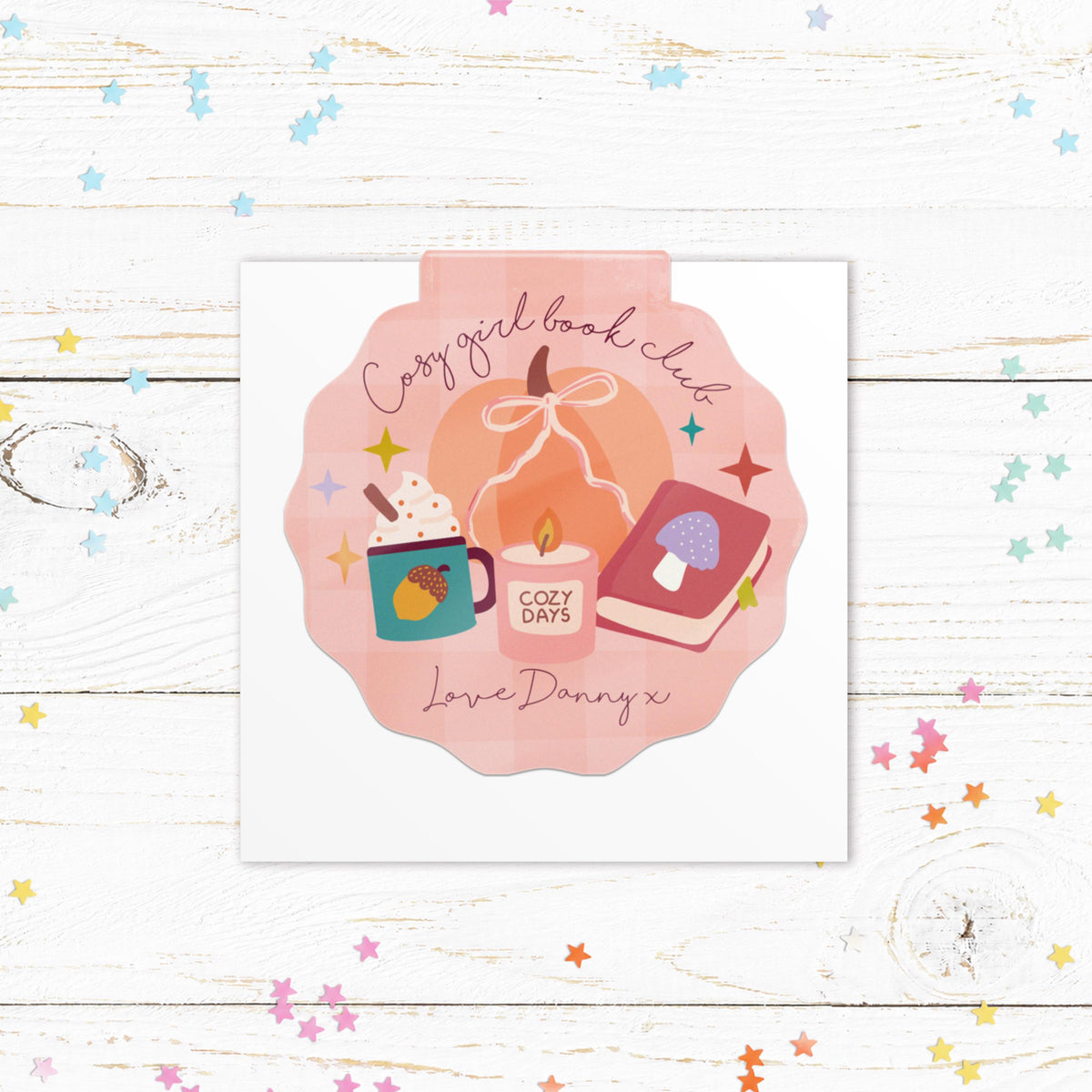 Personalised Cosy Girl Book Club Magnetic Bookmark | Cute Book Club Bookmark | Book Lover Gift | Personalised Reading Gift | Cute Bookmark