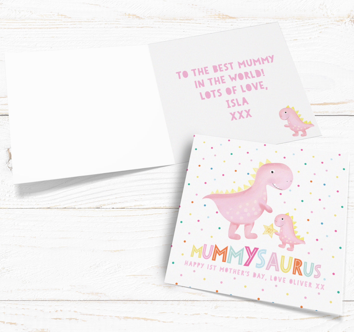 Mummysaurus Card. Cute Dinosaur Card. Cute Mother’s Day Card. Personalised Mother’s Day Card. For Mum. Send Direct Option.