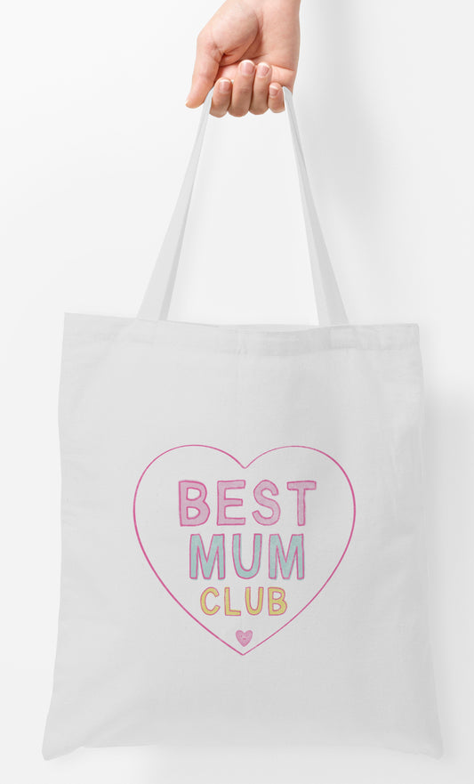 Best Mum Club White Tote Bag