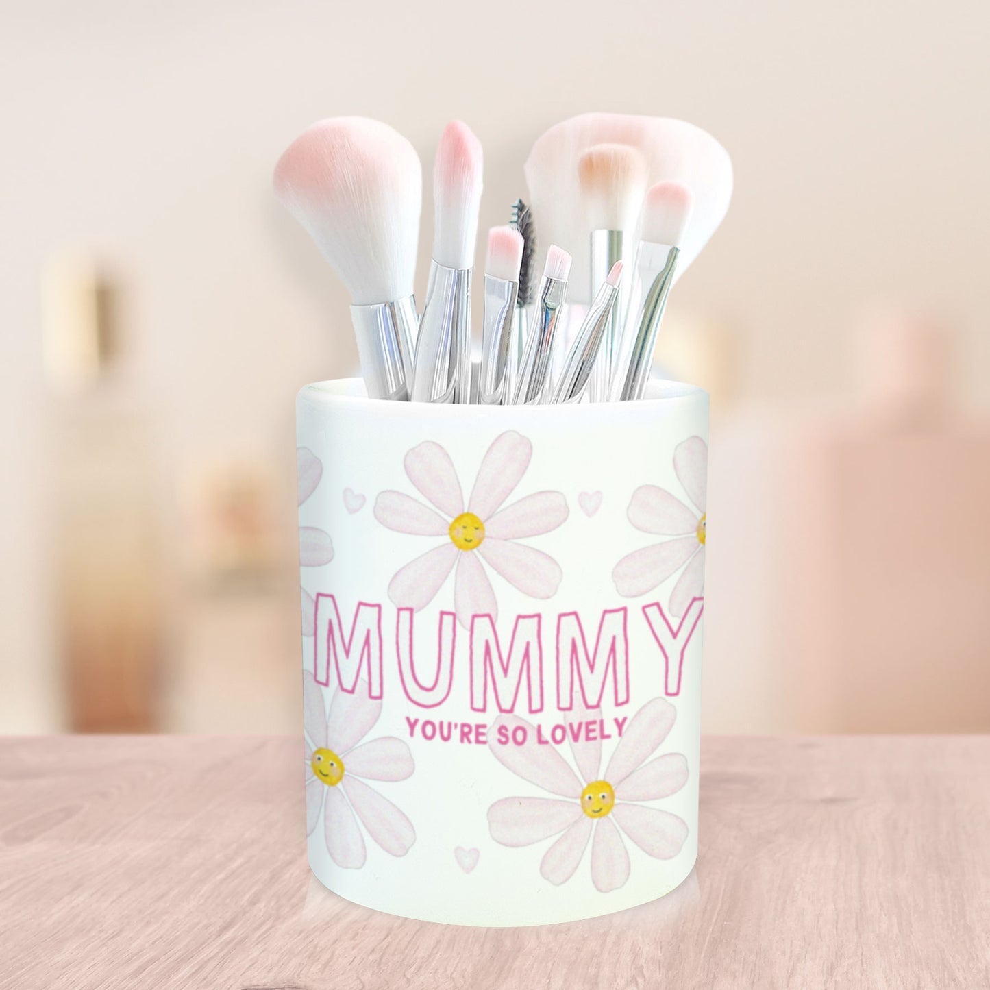 Cute Daisy Make Up Brush/Pencil Pot | Ceramic Make UP Brush Pot | Personalised Gifts for Mum