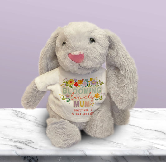 Blooming Lovely Mum Bunny. Cute bunny Gift. Personalised Mother's Day Gift.Personalised bunny. Mother's Day. For Mum.
