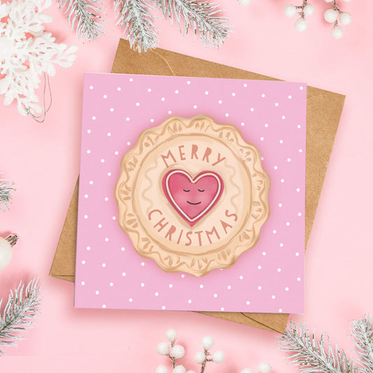 Christmas Biscuit Christmas Card. Personalised Christmas Card. Cute Christmas Cards. Send Direct Option.