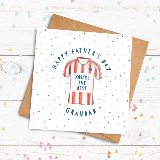 Football Shirt You're the Best Card. Cute Football Card. Birthday Card For Him. Personalised Birthday Card. For Dad. Send Direct Option.