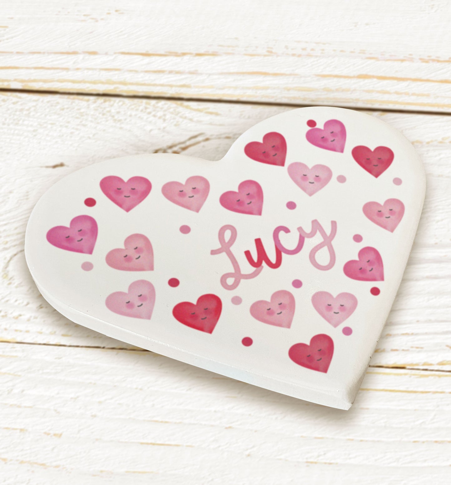 Love Hearts Ceramic Heart Coaster. Personalised Coaster. Fun Valentine's gift. Personalised Valentine's Gift.
