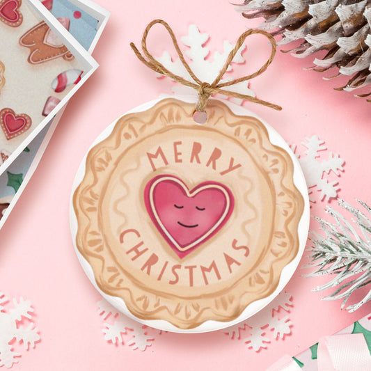 Christmas Biscuit Ceramic Decoration. Christmas Bauble. Personalised Christmas Ceramic ornament