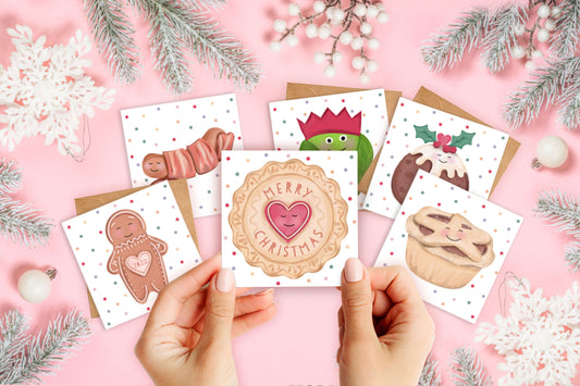 Favourite Christmas Things Mini Christmas Card Pack. Pack of Christmas Cards. Cute Christmas. Mixed Pack of Cards and Envelopes.