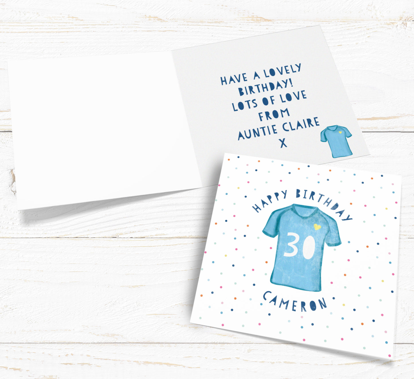 Football Shirt Age Card. Cute Football Card. Birthday Card For Him. Personalised Birthday Card. For Dad. Send Direct Option.