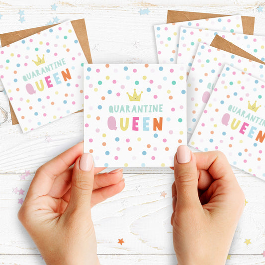 Mini Pack of Happiness - Quarantine Queen Card. Lockdown Cards. Pack of Cards. Birthday Cards.