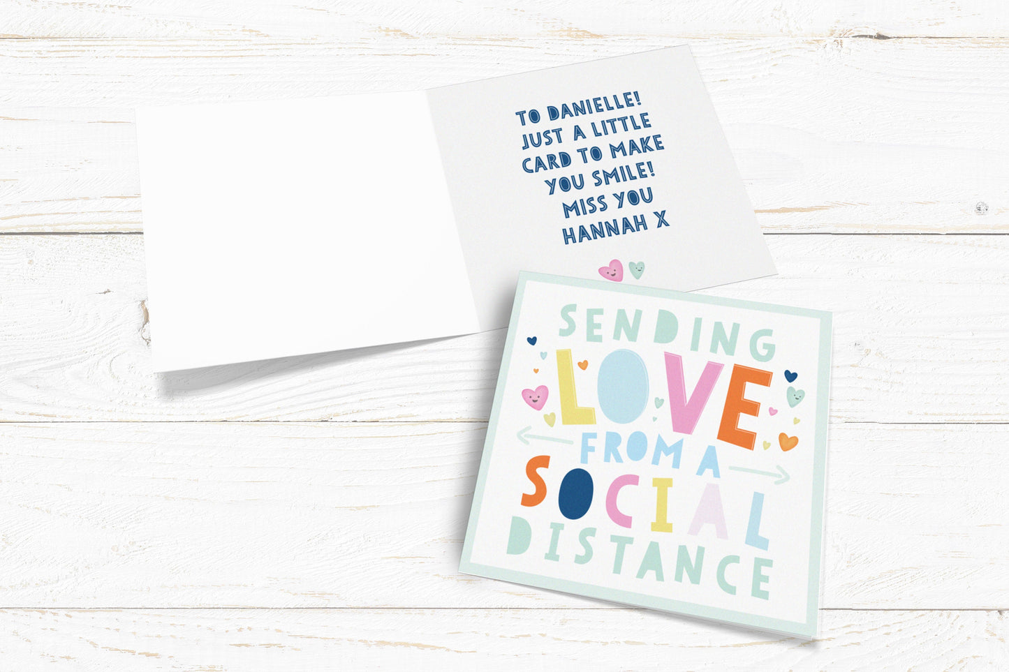 Sending Love From A Social Distance Card. Lockdown Cards. Thank you card. Happy Birthday. Birthday lockdown card. Send Direct.