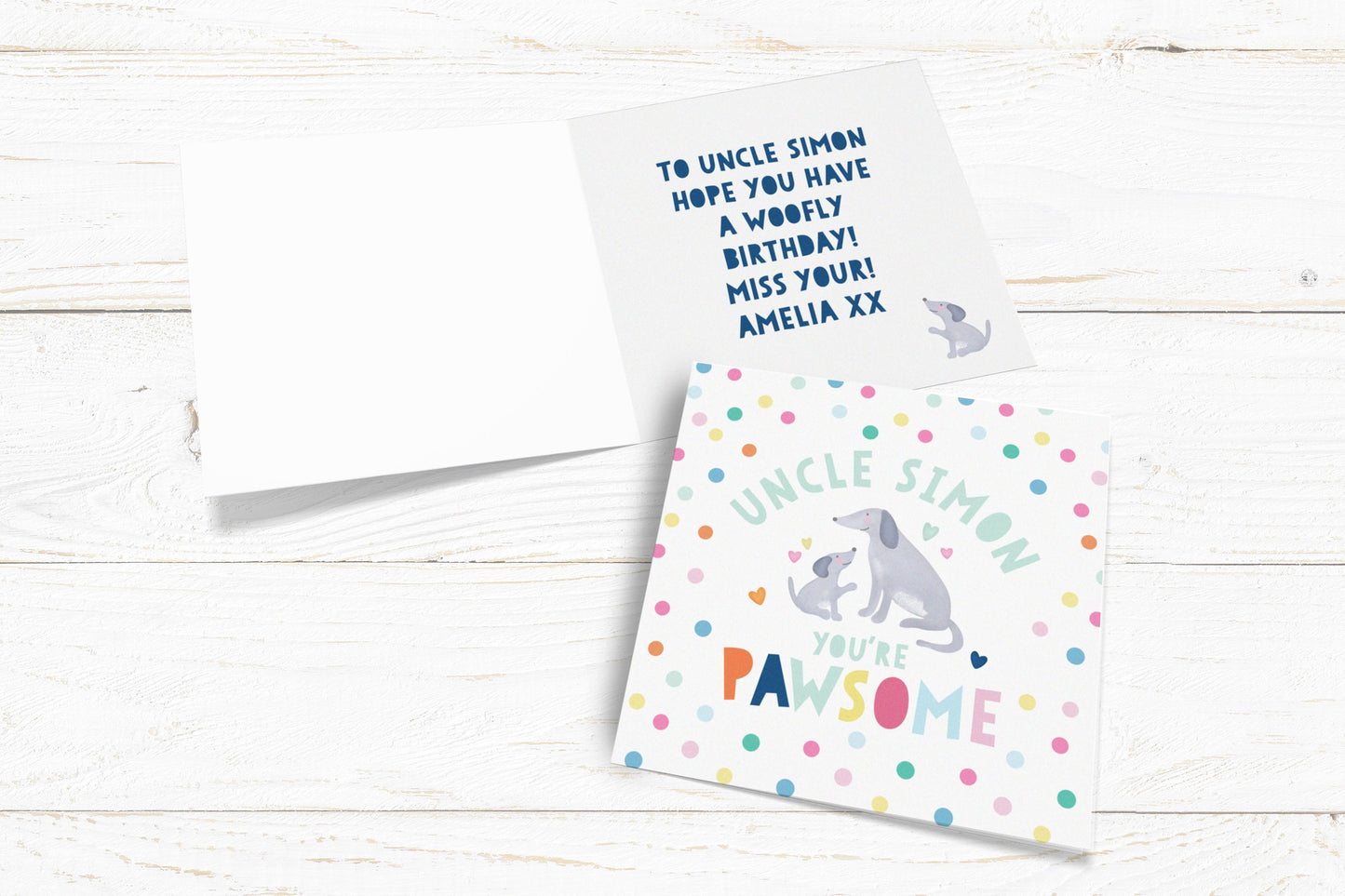 Personalised You're Pawsome Card. Cute Dog Card. Happy Birthday Card. I love Dogs Card. Send Direct Option.