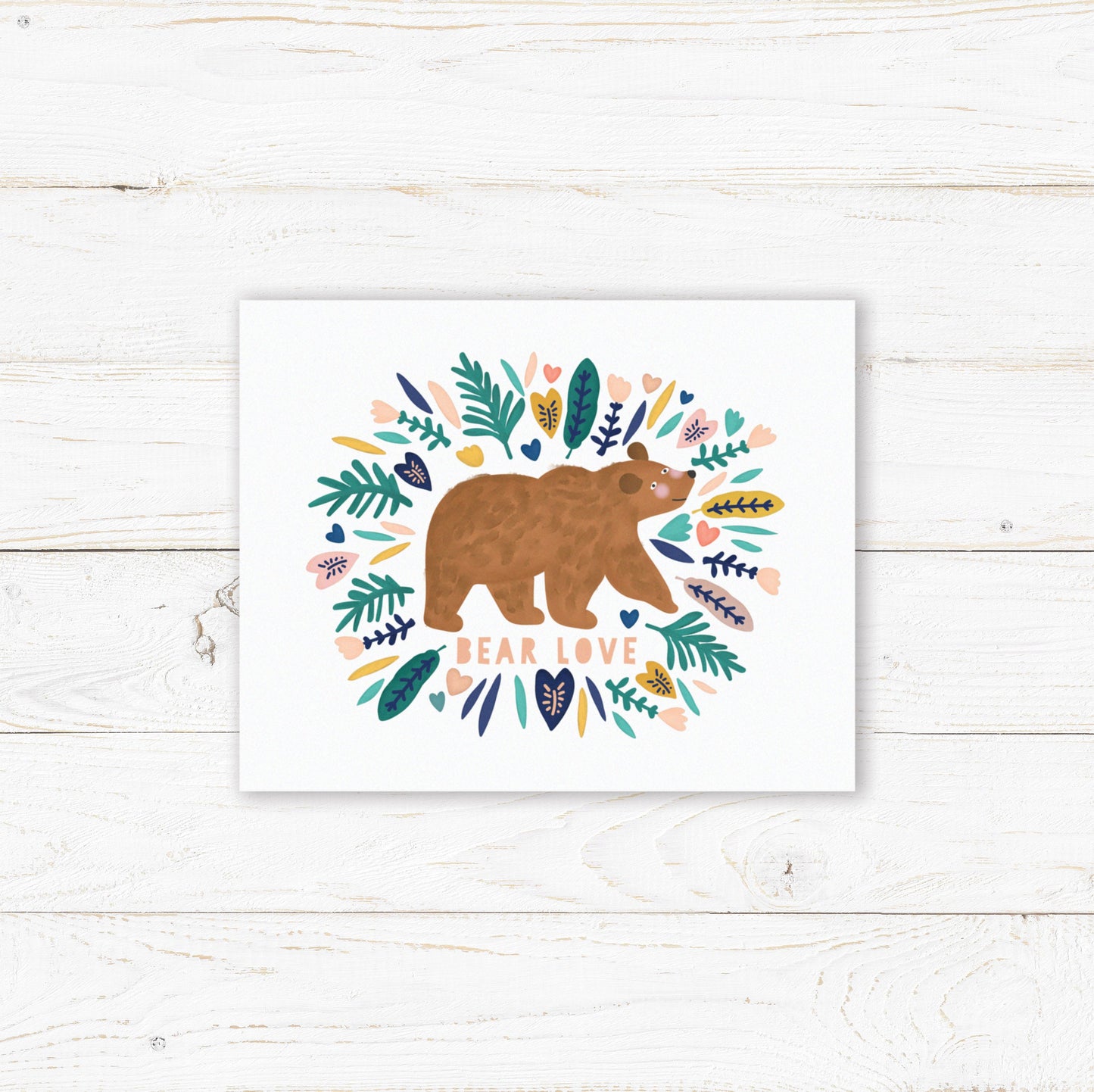 Bear Love Print. Nursery Childs Bedroom Wall Print. New Baby Gift. Christening Gift. Child's Birthday Present. Naming Day Wall Art
