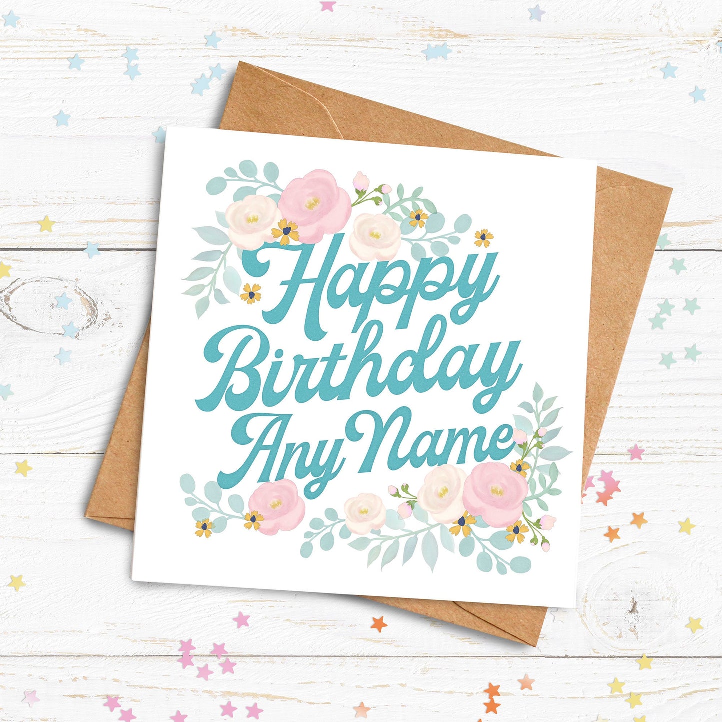 Happy Birthday To You Floral Card. For her Birthday Card. Floral Card. Greetings Card. Send Direct Option. Personalised Birthday Card.